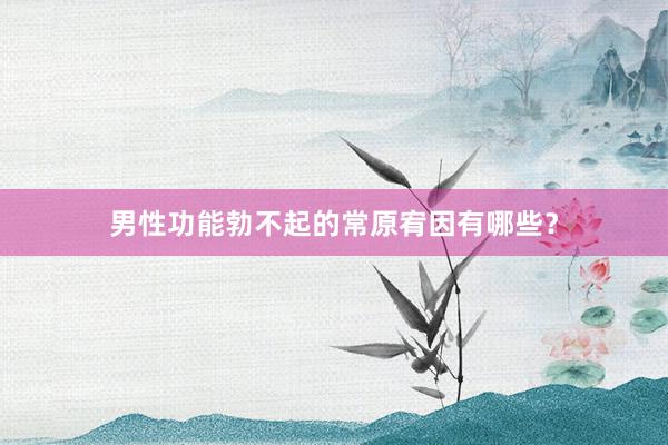 男性功能勃不起的常原宥因有哪些？